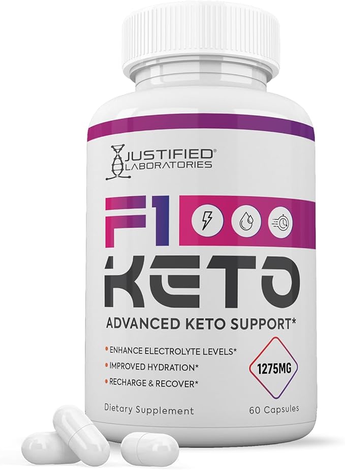 F1 Keto Pills 1275MG New & Improved Formula Contains Apple Cider Vinegar Extra Virgin Olive Oil Powder Green Tea Leaf 60 Capsules