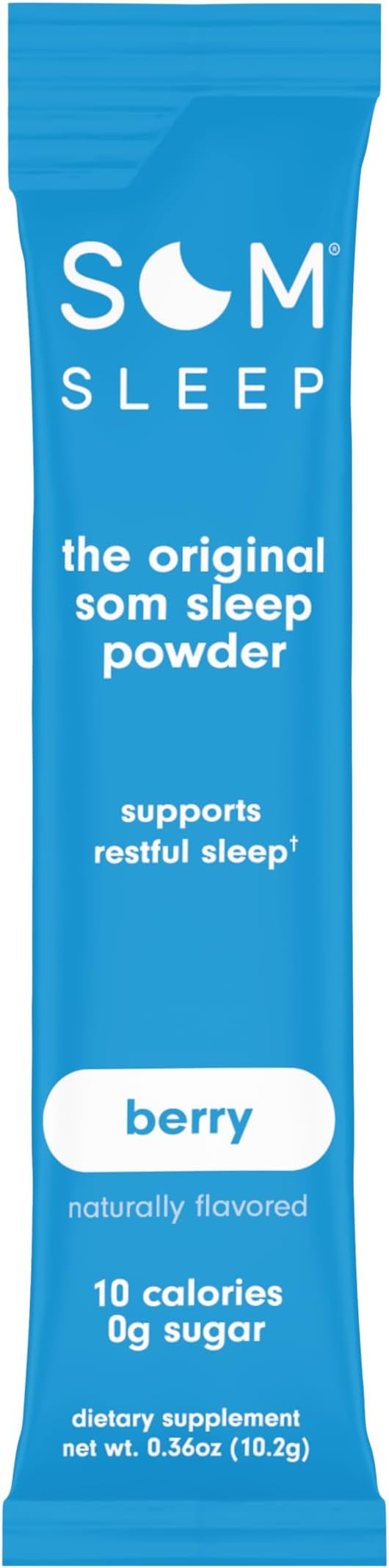 Som Sleep, Restful Calm Sleep Powder Drink Mix w/Melatonin, Magnesium, Vitamin B6, L-Theanine & GABA – Vegan, Zero Sugar, Keto Friendly – Berry, 10-Pack