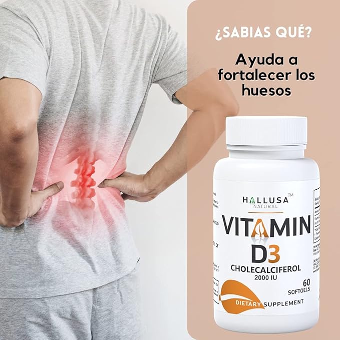 Vitamin D3 2000 IU, Immune Support Supplement, 60 SOFTGELS
