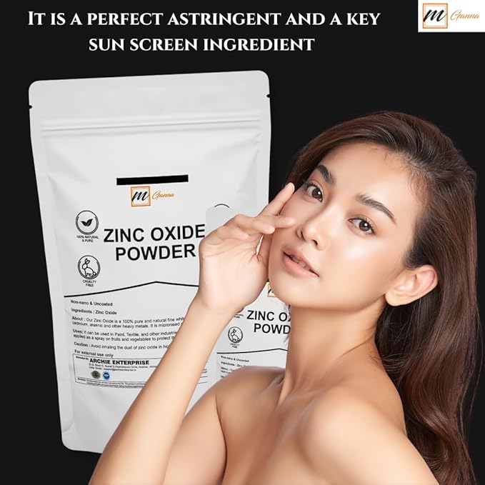 100% Natural Zinc Oxide Powder | Micronized Non-Nano Uncoated Particles 0.5 LBS / 227 GMS