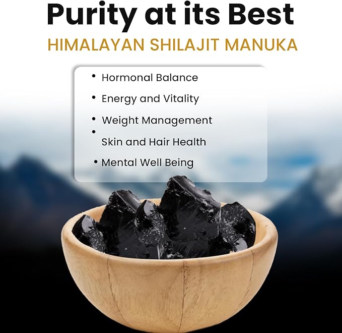 Himalayan Shilajit Gummies | Sweetened by Organic Manuka Honey | Natural Humic & Fulvic Acid | Immune & Joint Support, Heart & Brain Cellular Health | Health-Conscious Gummies | 30 Gummies