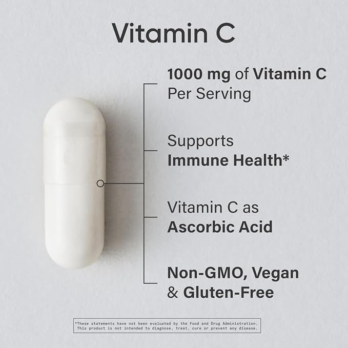 Sports Research Vitamin C 1000mg - Non-GMO Project Verified Ascorbic Acid Vitamin C Supplement for Immune Support & Antioxidant Protection | Vegan Friendly, 8 Month Supply (240 Count)