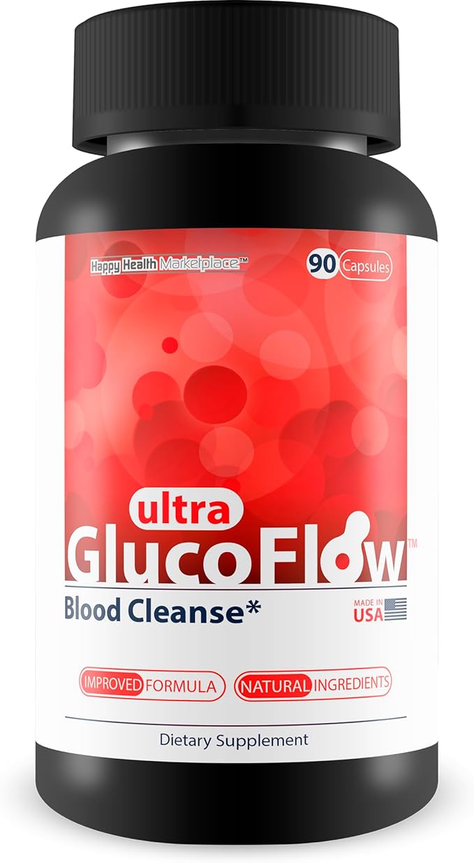 Ultra Gluco Flow - Improved Formula - Our Best Blood Cleanse Detox Cleanse Blood Support Pills - Blood Health Blood Circulation Pills Detox Cleanse Blood Gluco Bio Sweet Relief Glycogen Support