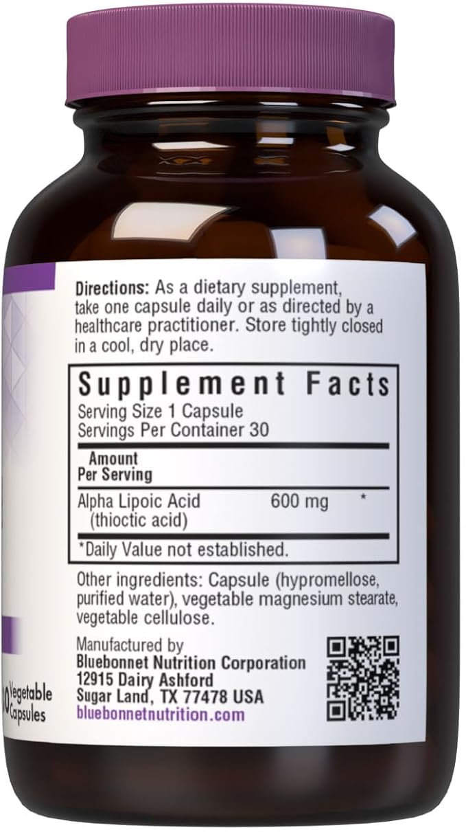 BLUEBONNET NUTRITION ALPHA LIPOIC ACID 600 mg