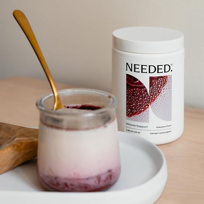 Needed. Immune Support Immunity Powder - for The Whole Family - Pregnancy Safe Immunity Supplement - Zinc with Elderberry - Easy-to-Take