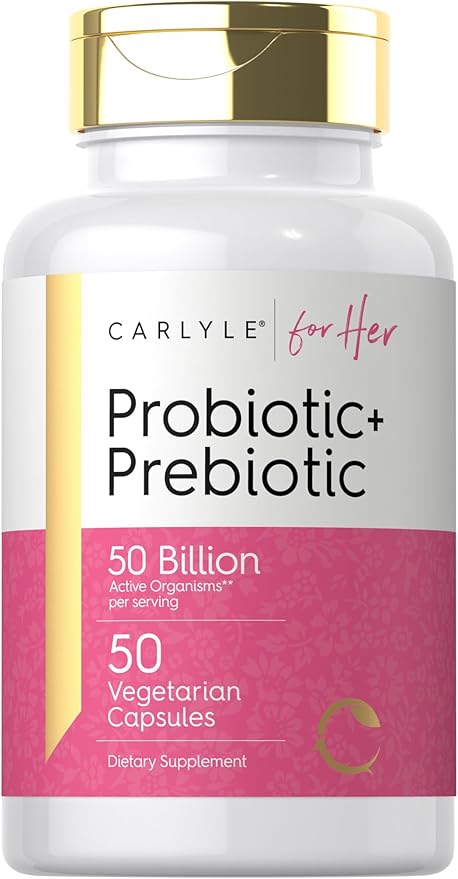 Carlyle Prebiotic and Probiotic for Women | 50 Billion Active Organisms Per Serving | 50 Capsules | Vegetarian Supplement for Women