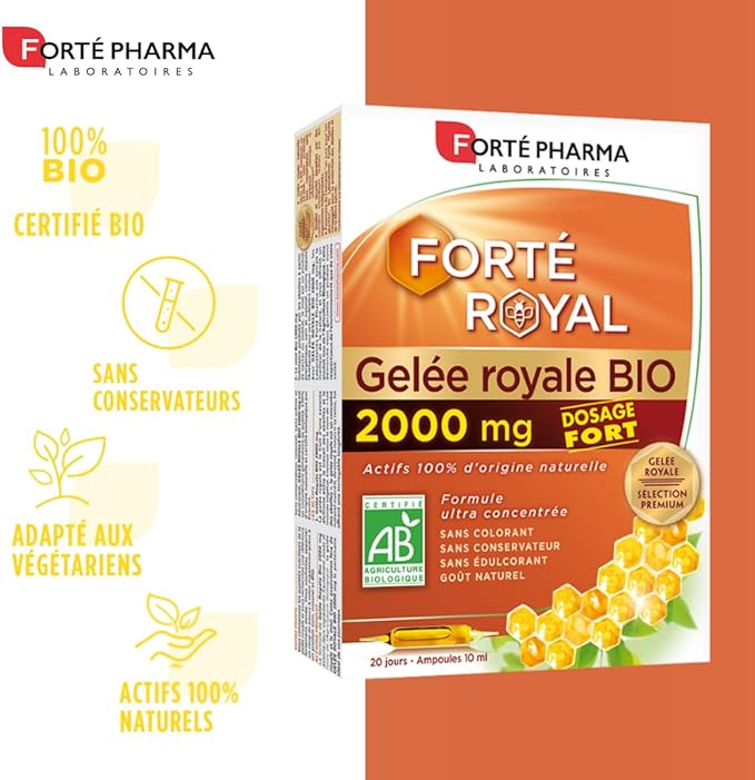 Organic Royal Jelly 2000mg 20 Phials