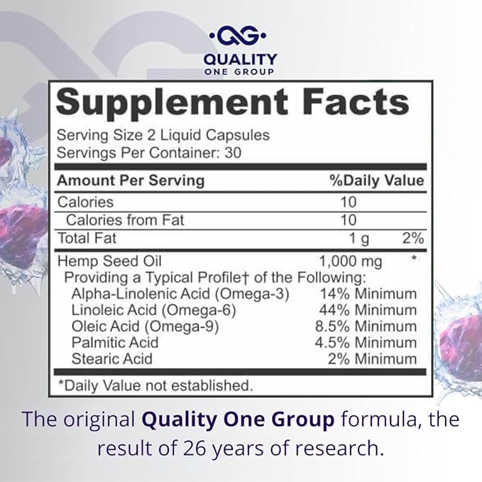 Hemp Seed Oil Capsules 1000mg with Triple Omega 3 6 9 | Organic Supplement with Essential Fatty Acids for Joint Support Relaxing Mood and Skin Health - 60 Liquid Vegan Capsules, Non-GMO, Made in USA.