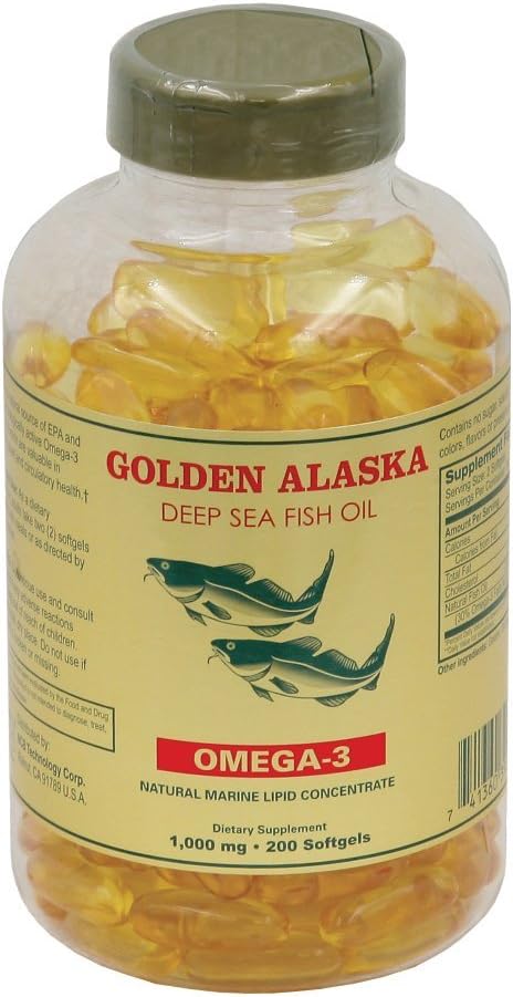 Alaska Deep Sea Fish Oil, Omega 3, DHA/EPA 1000 mg 200 Softgels, FRESH , New Item Good Product !! by Nu-Health