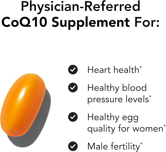 Theralogix NeoQ10 Coenzyme Q10 Supplement - Heart Health & Fertility Support - CoQ10 Fertility Supplement for Men & Women* - NSF Certified - 90 Softgels (90-Day Supply)