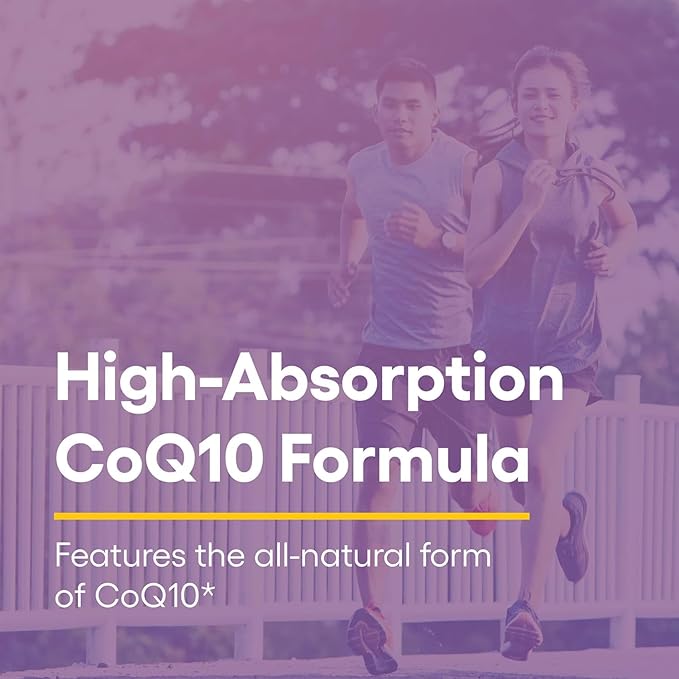 Natural Factors Coenzyme Q10 200 mg, Natural Coenzyme Q10 Supplement for Energy, Heart and Cognitive Support, 60 Softgels