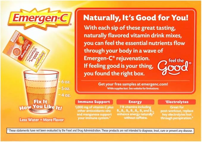 Emergen-C Tangerine Fizzy Drink Mix 90 Pack