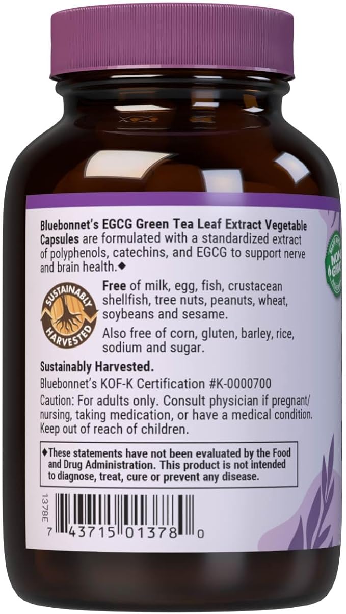 BlueBonnet EGCG Green Tea Leaf Extract Supplement, 60 Count