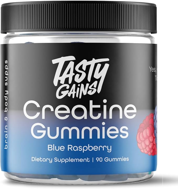 Creatine Infused Gummies, 90g of Creatine, Non-GMO, Vegan - Build Muscle & Boost Strength for Men & Women (1g Creatine Monohydrate Per Gummy) Made in USA