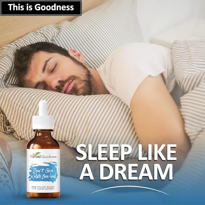 Herbal Goodness Don't Give a Rats Bee-hind - 2 Fl.oz - Calm Aid, Herbal Supplement, Kava Drops, Chamomile Supplement, Lemon Balm | Calming Supplements for Adults, Supports Relaxation