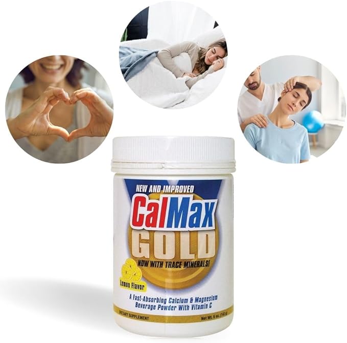 Dr. Newton’s Naturals CalMax Gold Powder Drink Mix - 2:1 Ratio of Calcium & Magnesium with Vitamin C + Essential Trace Minerals to Support Post Workout Recovery, Muscles, Sleep, Bones -5 oz can