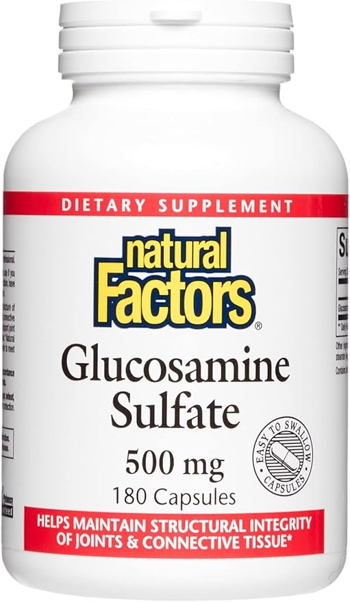 Natural Factors, Glucosamine Sulfate, Supports Healthy Joint Mobility, Cartilage and Connective Tissue, 180 Capsules