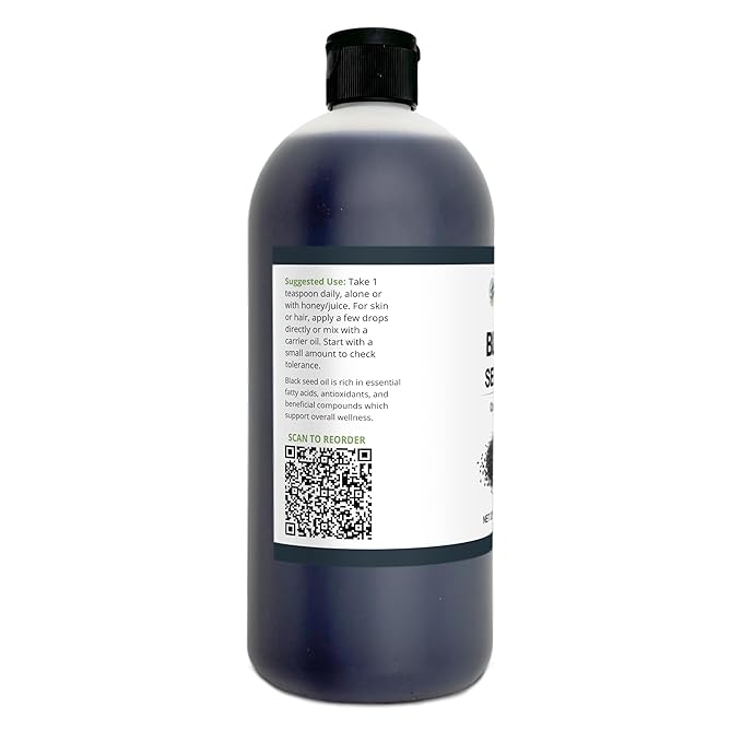 Zatural Black Seed Oil Nigella Sativa Cold Pressed Cumin Oil Digestion, Skin, Brain, Immune, Joints & More (32 Fl Oz)
