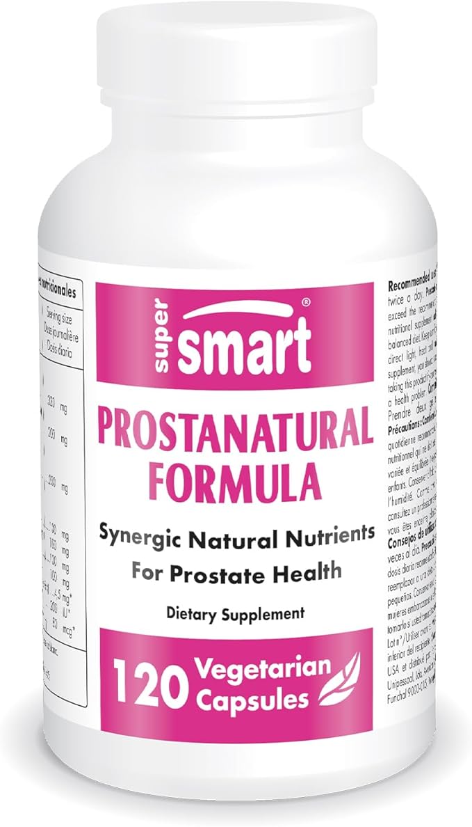 Supersmart - ProstaNatural Formula (Advanced Formula) - with Saw Palmetto, Nettle Root, Beta-Sitosterol - Prostate Supplement | Non-GMO & Gluten Free - 120 Vegetarian Capsules