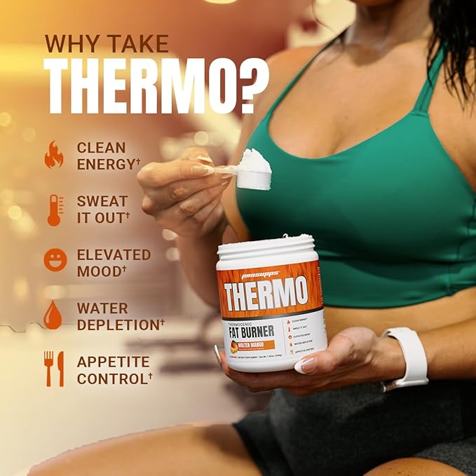 PROSUPPS Thermogenic Fat Burner Powder, Molten Mango - Weight Loss & Metabolism Booster Pre Workout Supplement for Women & Men - Supports Appetite Control & Boosts Energy - Gluten-Free - 25 Servings