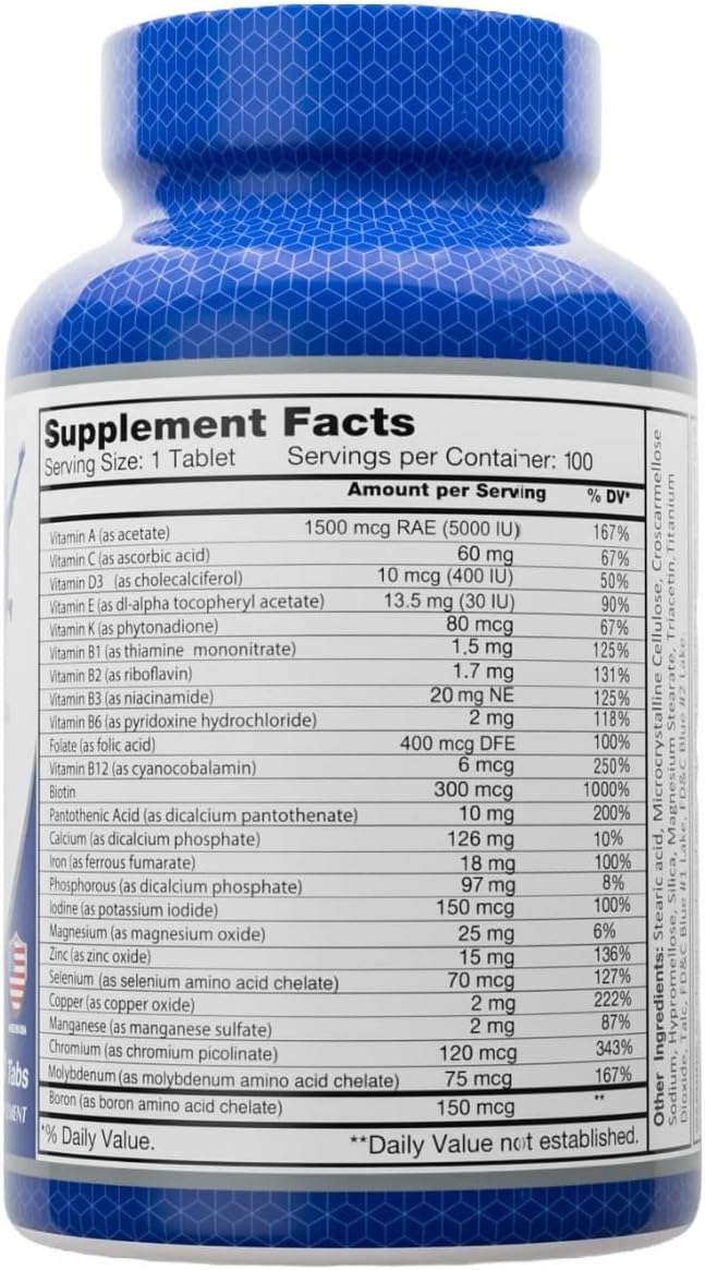 Multi Men 100 Tablets - Dietary Supplement - Vitamins & Minerals - Herbs - Amino Acids - Antioxidants