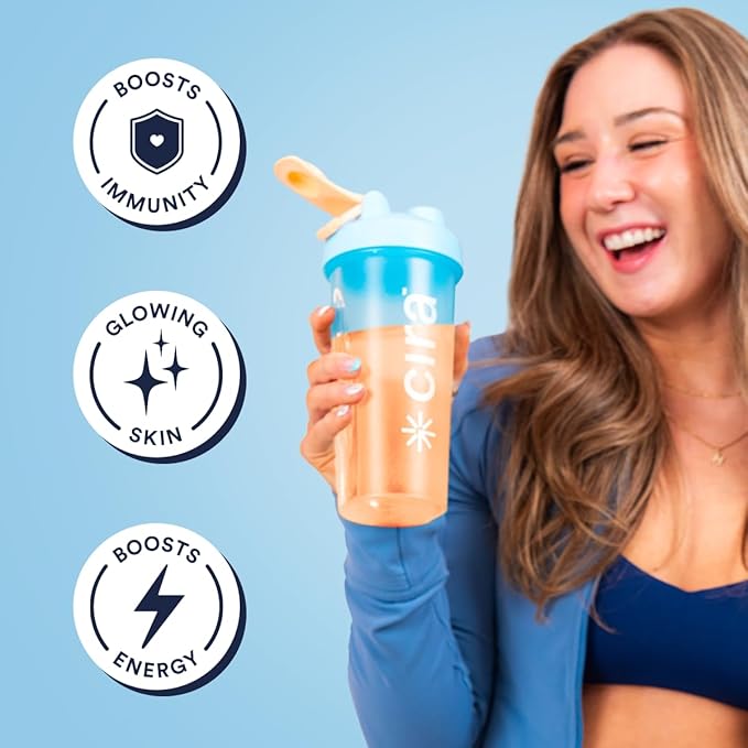 Cira Hydration Powder (45 Servings) - Natural Electrolyte Powder & Drink Mix, Naturally Flavored & Sweetened with Stevia & Himalayan Salt - Peach Mango