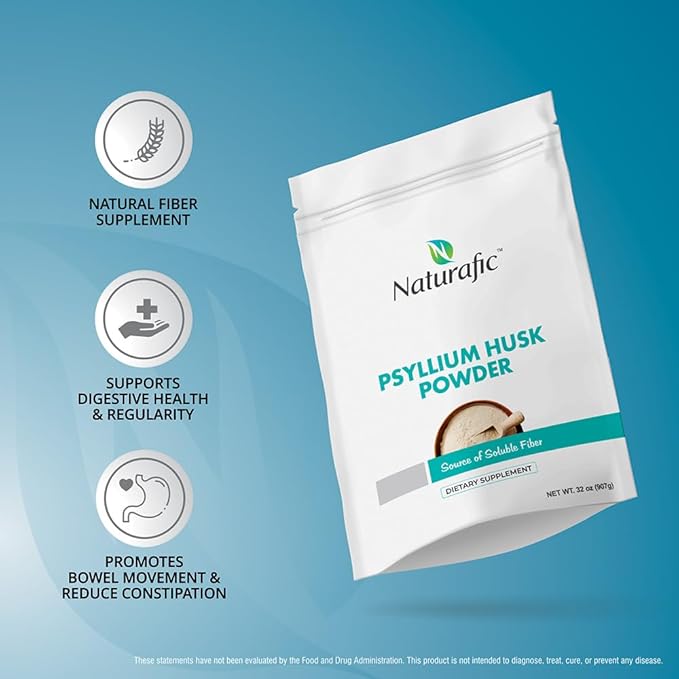 Psyllium Husk Powder – 100% Pure Natural Fiber for Digestive Health & Regularity, Non-GMO, Gluten-Free, Vegan, 32 oz – Supports Healthy Bowel Movements.