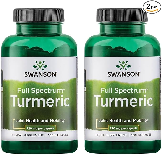 Swanson Premium Brand Turmeric Curcumin Antioxidant Joint Health Cardiovascular Liver Detox Mood and Memory Support Supplement Curcuma Longa (Rhizome) 1.44 Grams (1440 mg) 100 Capsules (Pack of 2)