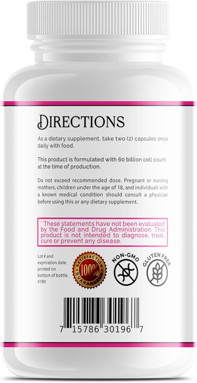 Probiotics for Women Promotes Inflamation and Metabolism Regulation, Vaginal, Urinary, Gut, Digestive and Immune Health 120 Billion CFU