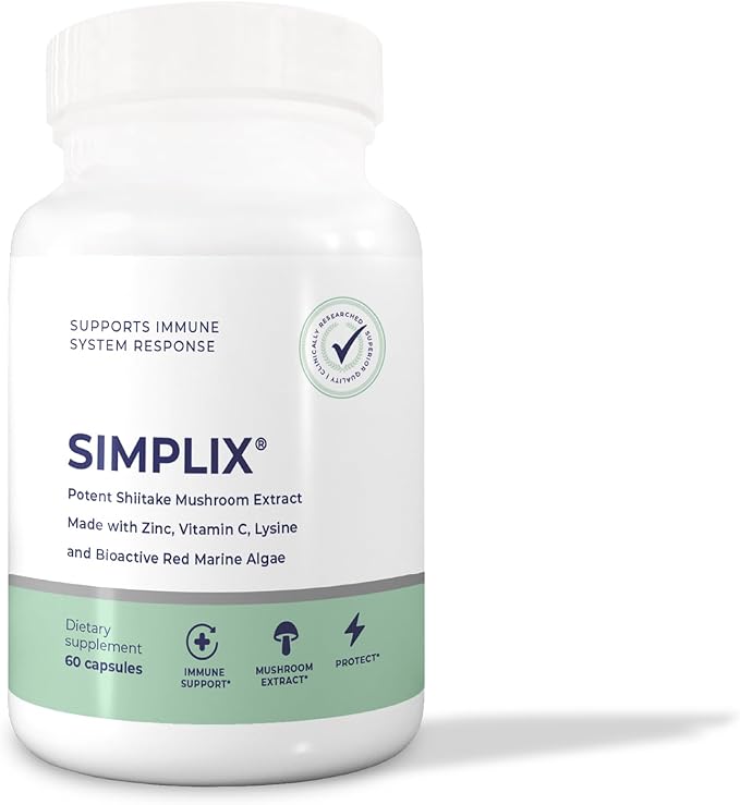 Simplix | Natural Supplement to Strengthen The Immune System | Respond to Outbreaks | Source of Highly Researched Mushroom & Seaweed Polysaccharides 60 Veggie Capsules (1 Pack)