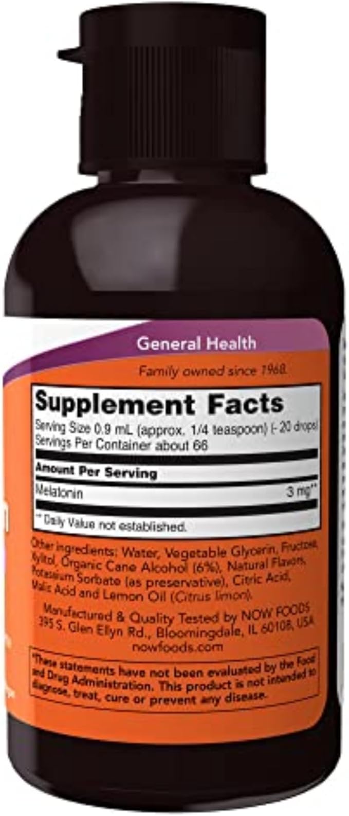 NOW Foods Supplements, Liquid Melatonin, 3 mg Per Serving, Fast Absorbtion and Great Taste, 2-Ounces