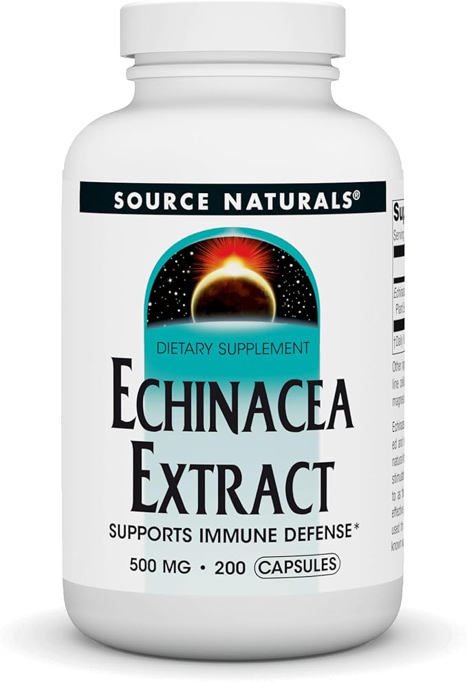 Source Naturals Echinacea Root Extract - Supports Immune Defense* - 500mg - 200 Capsules