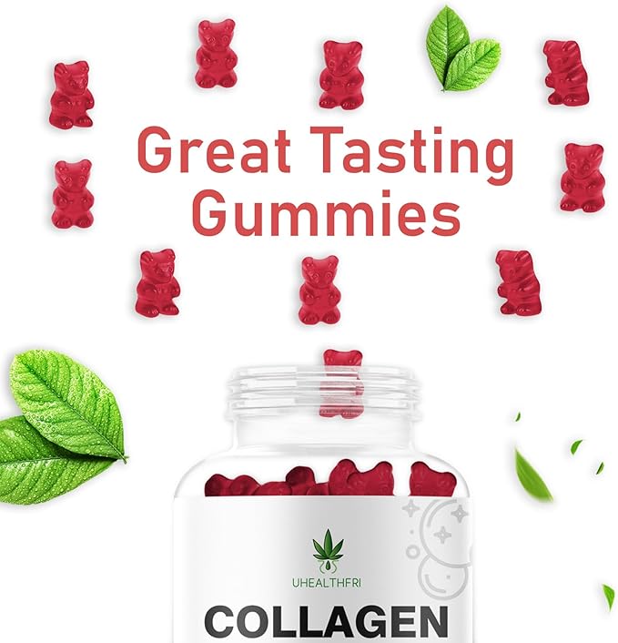 Collagen Peptides Gummies - Collagen Gummies with Peptides Type I II III V X Peptides for Hair Skin & Nails - Hydrolyzed Collagen for Women and Men (1)