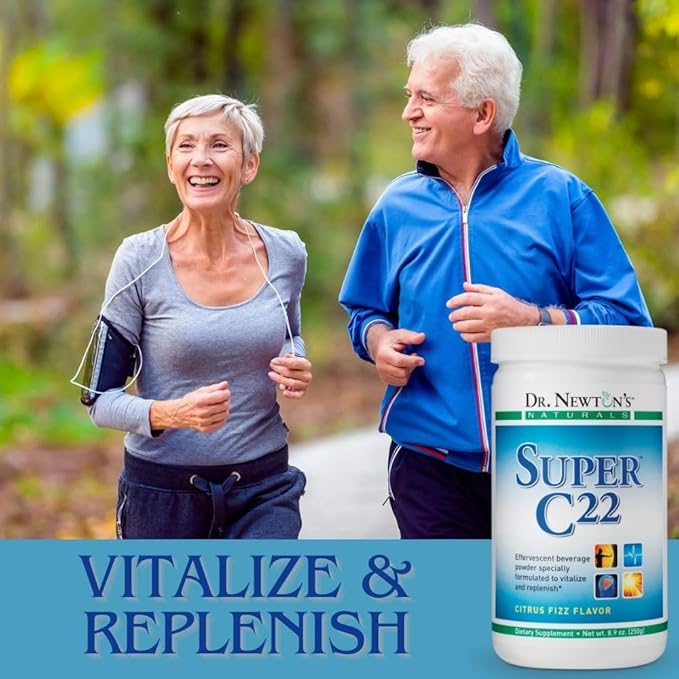 Dr. Newton’s Naturals Super C22 Effervescent Vitamin C Fizzy Powdered Drink Mix with 22 Natural Sources of Vitamin C – 1500mg -8.9 Ounce Can