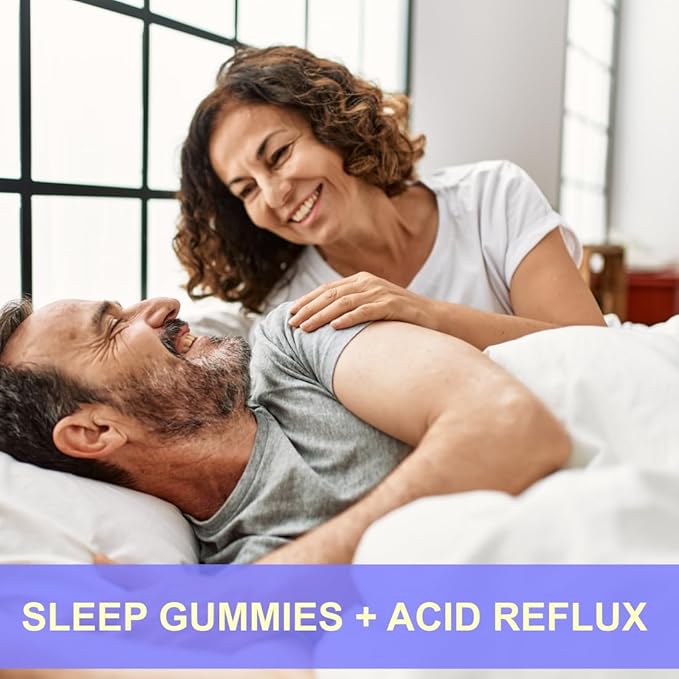Reflux Raft Antacid Gummies | Fast Acting | 2 in 1 Sleep and Acid Reflux Relief Nighttime | clinically Studied Ingredients| Non-GMO Gluten Free Sugar Free | Lemon 60 Vegan Gummies