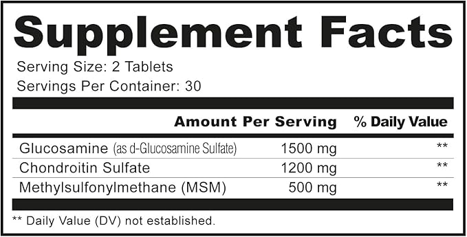 ChondroMax Glucosamine Chondroitin+ MSM for Hands Back Knee & Joint Health for Men & Women - Gluten-Free Non-GMO Supplement - Made in USA - 60 Tablets.