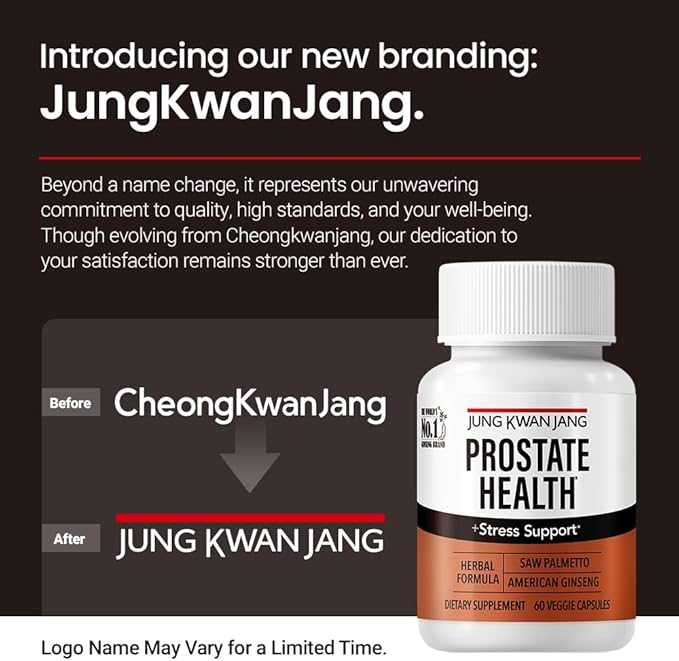 JungKwanJang Prostate Health with Saw Palmetto and American Ginseng for Prostate, Stamina, Hair Loss Support, dht Blocker, All-Natural Supplement, 60 Capsules for Men & Women