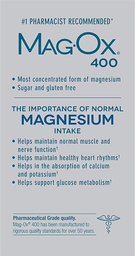 Mag-Ox 400 Magnesium Supplement - 120 Tablets, Pack of 4