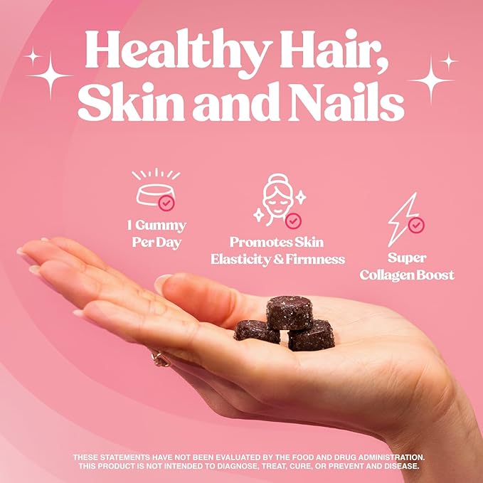 Super Cute Gummies - Mushroom Supplement for Teens - Healthy Hair, Skin, and Nails for Teenage Boys & Girls - Biotin, Chaga, Collagen Peptides, Keratin, Vitamin C, Bamboo Extract (30 Mushroom Gummies)