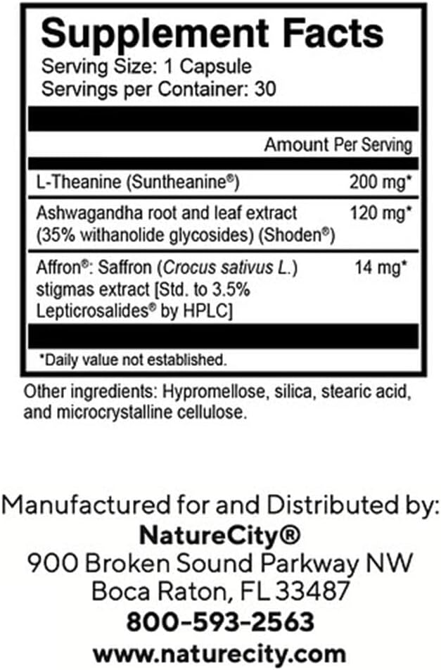 NatureCity TrueZs Melatonin-Free Natural Sleep Aids for Adults - Ashwagandha, L-Theanine, and Saffron Powder Sleep Pills to Support Falling and Staying Asleep (30 Veggie Capsules)