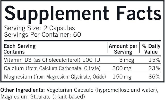 Calcium Magnesium Capsules - Hypo - 120 count