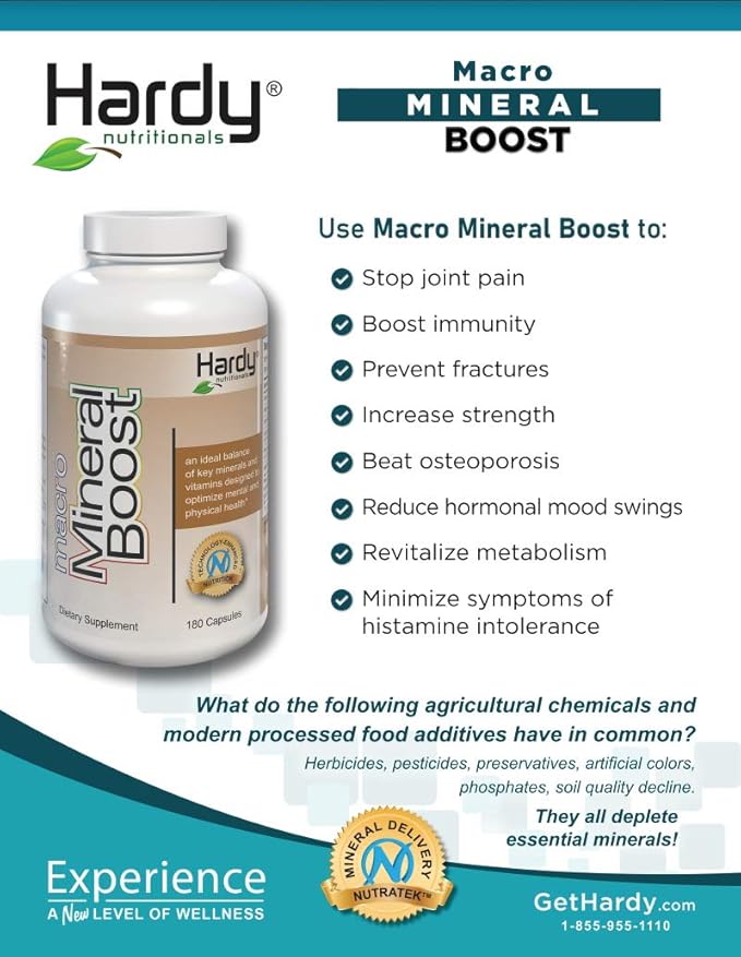 Macro Mineral Boost - High Intensity Calcium Supplement for Bone & Teeth Health with Vitamin C, D, K, Calcium, Phosphorus, and Magnesium, Ultra Absorbable
