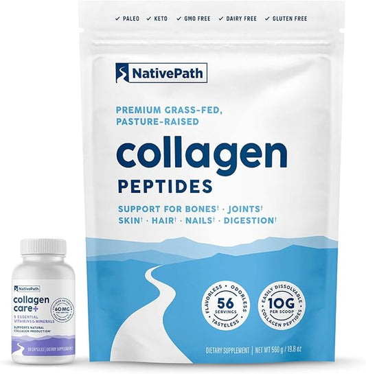 NativePath Collagen Duos - Collagen 56 Servings, Collagen Care+
