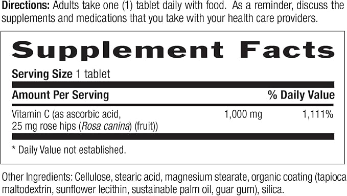 Country Life Vitamin C 1000mg with Rose HIPS – Time Release Immune Support Supplement – Antioxidant Protection – Vegan, Gluten-Free, Preservative-Free – 90 Tablets