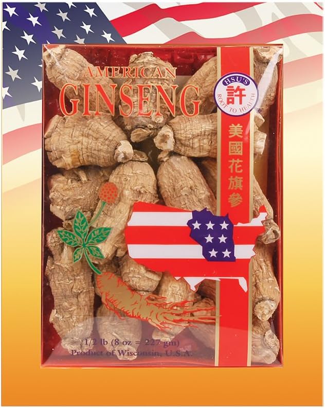 SKU #0109-8, Hsu's Ginseng Short Jumbo Cultivated American Ginseng Roots (8 oz = 227 gm/Box), 0109-8, 0109.8