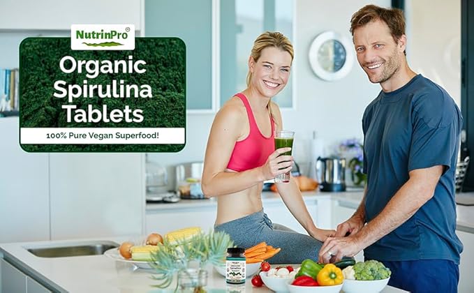 USDA Organic Spirulina Capsules - 100% Pure Vegan Supplement, Non-GMO, Gluten-Free, Chemical-Free, (720)