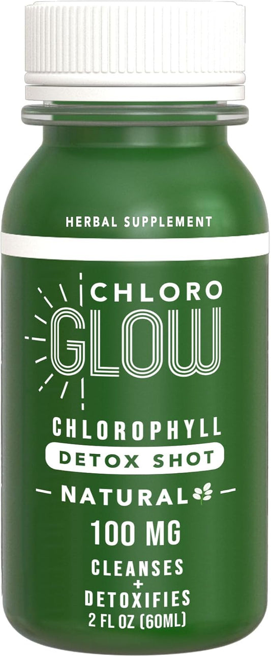 Chlorophyll Detox Shots – Organic Plant-Based Liquid Cleanse Drink for Immune Support & Natural Energy – Pre-Mixed Detox Supplement (1 Pack)