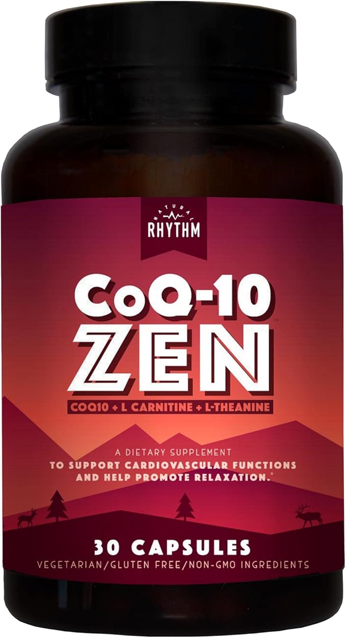 Natural Rhythm CoQ10-ZEN (Coenzyme Q10 + L-Carnitine + L-Theanine) - 30 Capsules