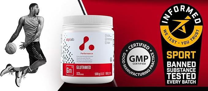 ATP LAB | Glutamed 500g | Pure Pharmaceutical-Grade Glutamine and Glycine. The Best Combination of glutamine and glycine.