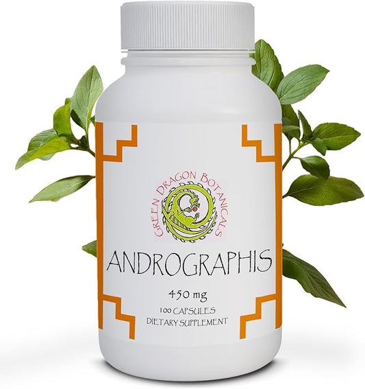 Andrographis Capsules (Andrographis paniculata) Herb 450 mg 100 Capsules Made in USA - Cold Prevention and Immune Support Supplements - Organic, Non-GMO, Gluten-Free, Vegetarian GMP Standards